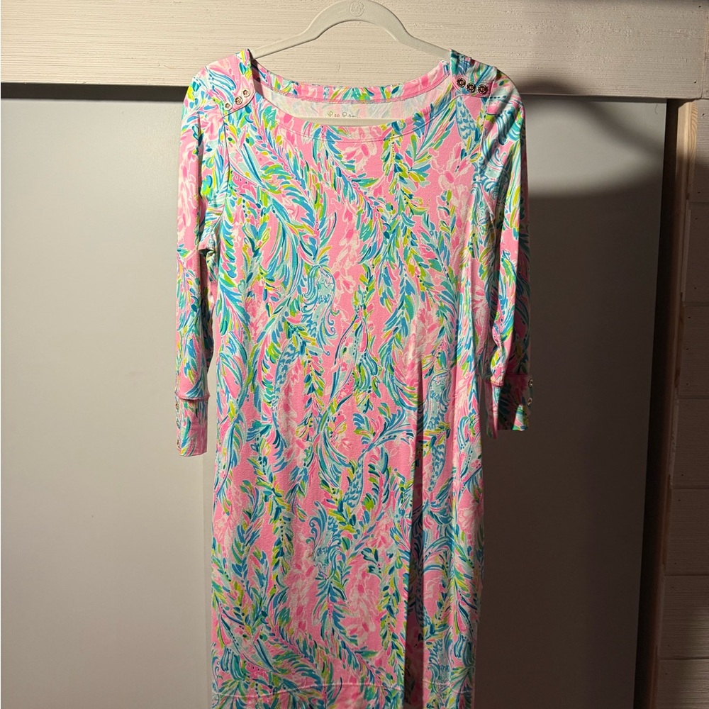 Lilly Pulitzer Pink and Blue Tropical Dress